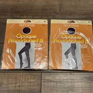 Vintage Fruit of the Loom Opaque Proportioned Fit Panty Hose - Tall -Made in USA